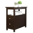 thumbnail image 3 of Narrow End Table with 2 Drawers Sofa Side Table & Open Storage Shelf for Office Living Room Bedroom Bedside, Espresso, 3 of 9