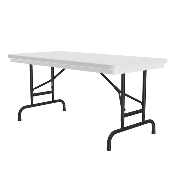 Correll Heavy Duty 24" x 48" Adjustable Height Blow Molded Folding Table - RA2448