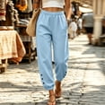 thumbnail image 4 of Hurxie Women's High Waisted Sweatpants Workout Active Joggers Pants Baggy Lounge Bottoms Light Blue,XL, 4 of 6
