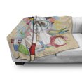 thumbnail image 3 of Animal Soft Flannel Fleece Throw Blanket, Panda Goes to School Humor Education Hipster with Glasses Books Pen Graphic Art, Cozy Plush for Indoor and Outdoor Use, 60" x 80", Multicolor, by Ambesonne, 3 of 6