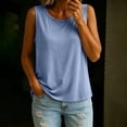 thumbnail image 6 of New Women’s Tank Tops with Built in Bras Loose Fits Breathable Sleeveless T-Shirt Comfy Casual Home Tops Blue S, 6 of 8