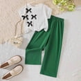 thumbnail image 2 of Karoyedx Girls Summer Clothes Girls' 2 Piece Outfits Casual Drawstring Jogger Pants and Basic Short Sleeve Top Set Green Size,8 Years, 2 of 8