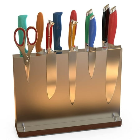 Magnetic Knife Block Holder Stainless Steel Knife Block Without Knives Powerful Double Side Kitchen Knife Holder