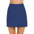 thumbnail image 3 of Gglogagt Women High Waisted Swim Skirts Bottoms Long Shorts Skorts Athletic Tummy Control Modest Swimsuits Skirt Dark Blue M, 3 of 6
