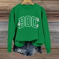 thumbnail image 2 of Sweatshirts for Women Boo Letter Printed Crew Neck Long Sleeve Shirt Halloween Spooky Season Pullover Top, 2 of 4