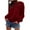 Wine, variant on tarylea Womens Tops Long Sleeve Crewneck Cinch Cuff Oversized Pullover Casual Loose Fall Solid Color Tops with Pocket