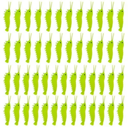 BLOPQ 50Pcs Salt Water Fishing Lure PVC Luminous Soft Lure Shrimps Gifts for Men-Yellow