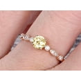 thumbnail image 4 of 6mm Round Cut Champagne Diamond Moissanite Engagement Ring Classic Vintage Style 1.50 Carat Art Deco Ring on 10k Rose Gold, 4 of 5