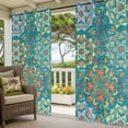 thumbnail image 3 of Green Boho Outdoor Curtains for Patio Waterproof,Windproof Privacy Curtains with Weighted Bottom,Shabby Vintage Ethnic Abstract Floral Art Outside Drapes for Picnic Garage Yard Cabana 54"x84" 1 Panel, 3 of 8