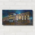 thumbnail image 3 of Luxe Metal Art 'Mexico City Palace of Mines Night' by Pedro Gavidia, Metal Wall Art, 24"x12", 3 of 10