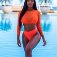thumbnail image 2 of Fortune Ensemble de Maillot de Bain pour Femmes 3 Pcs Bikini Taille Haute avec Paréo en Maille, 2 of 2