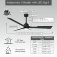 thumbnail image 6 of Matthews Fan Company AKLK-BK-BK-42 Alessandra 42” Matte Black Ceiling Fan with 3 Blades, Integrated LED Light Kit, Remote Control, Indoor/Outdoor Wet Rated, 6 of 6
