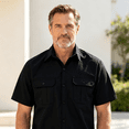 thumbnail image 2 of Cmfcve Work Shirts for Men Short Sleeve Button Down Shirts Point Collar Casual Classic Summer Tops with with Double Chest Pockets, 2 of 6