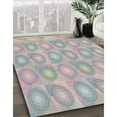 thumbnail image 2 of Ahgly Company Indoor Round Patterned Granite Gray Abstract Area Rugs, 3' Round, 2 of 6