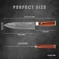 thumbnail image 4 of KEGANI 8" Damascus Japanese Knife - 67 Layers 10Cr15CoMoV Chef Knife Hammered Texture Damascus Knife - FullTang Rose Wood Handle Chefs Knife with Gift Box＆Sheath, 4 of 7