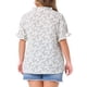 thumbnail image 4 of Blusas de Talla Grande para Mujer Agnes Orinda con Estampado Floral, Cuello en V con Volantes, Mangas Cortas con Volantes, Blusa Casual de Verano 3X Blanca, 4 of 7