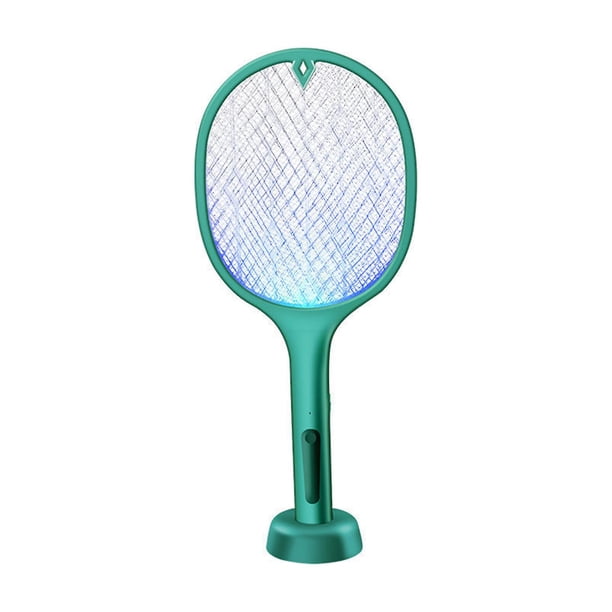 Raqueta Matamosquitos Eléctrica Plegable 2 En 1 - 4000V, Luz UV, Batería 1800mAh USB-C, Modo Automático Y Manual, Blanca
