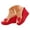 Red, variant on Women Clear Wedge Heel Sandals Slip on Bowknot Platform Slides Summer Beach High Heels Mules Shoes for Wedding Party Pink 9.5