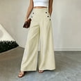thumbnail image 2 of Gytharion Women's High Waist Striped Wide Leg Pants Double Breasted Draped Floor Length Casual Pants with Pockets Loose Palazzo Trousers, 2 of 7