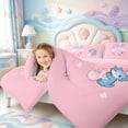thumbnail image 4 of Manfei Watercolor Amphibian Axolotl 7-Piece King Bedding,Cute Salamander Pattern King Bed in a Bag,Pink Reversible, 4 of 7