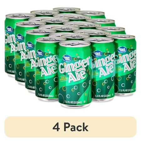 (4 pack) Great Value Ginger Ale, 7.5 fl oz, 6 Pack Cans