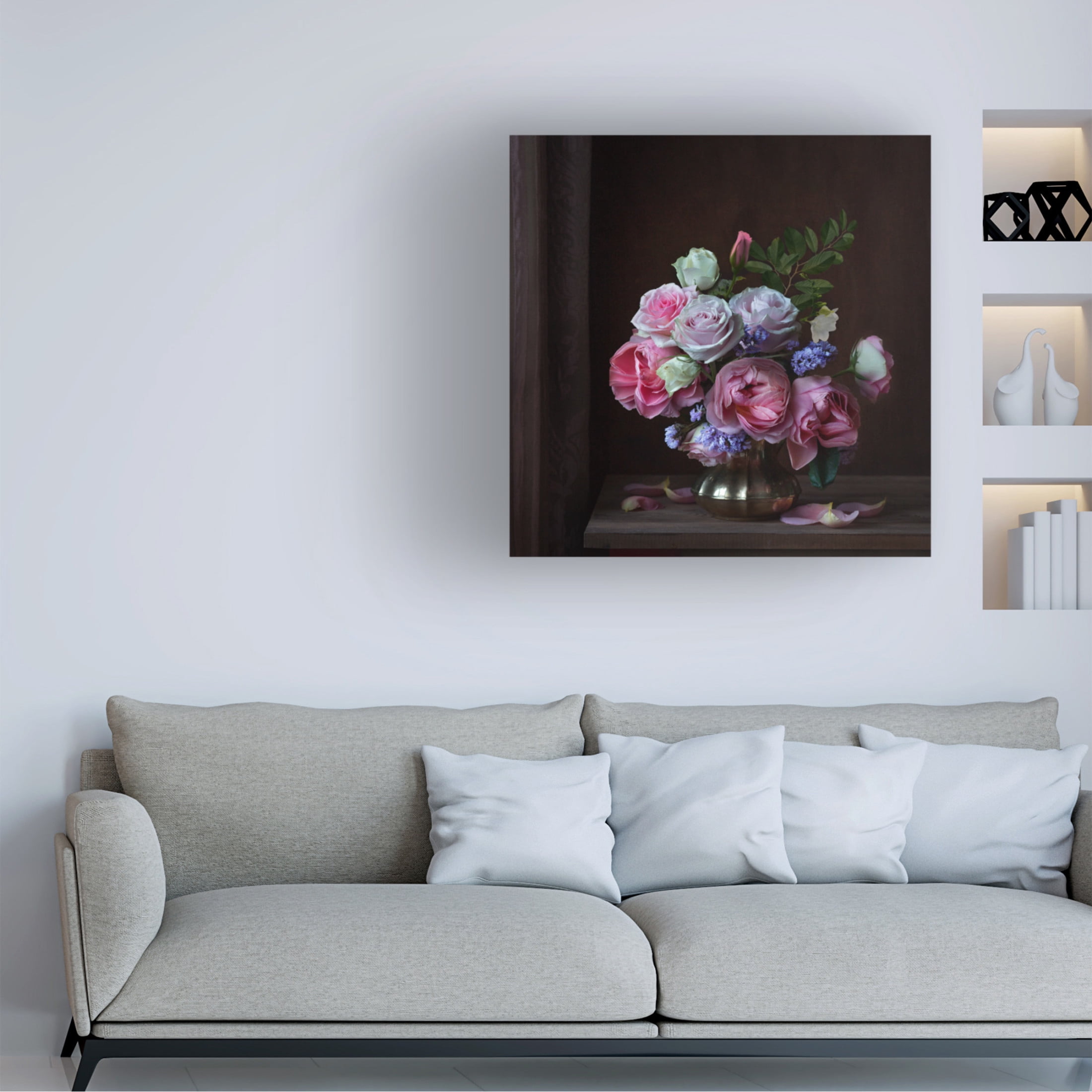 Canvas Wall Art - Alina Lankina 'Arranged Floral' Wall Art for Living Room, Bedroom, or Office Décor by Trademark Fine Art - 18 x 18 Inches