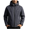 thumbnail image 2 of LEKWK Rain Jacket Men Big and Tall Water Resistant Lightweight Windbreaker Hooded Coat Full Zip Hiking Running Golf Outdoor Activewear, 2 of 9