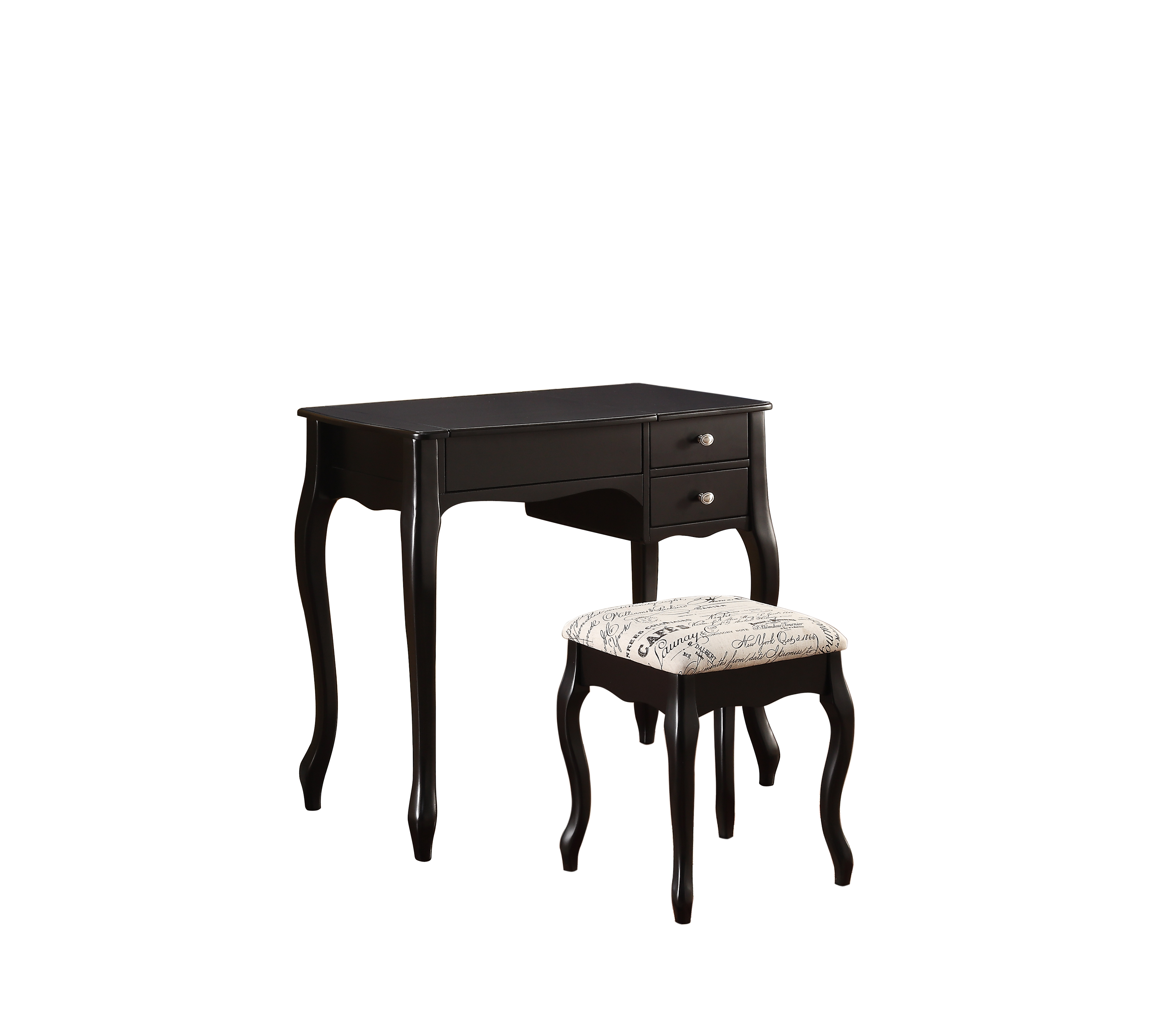 Linon Evie Black Vanity Set