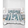 thumbnail image 3 of Christmas Twin XL Size Down Alternative Comforter, Lightweight Comforter Quilt Bedding Set with Pillow Shams Winter Elk Blue Forest White Trees Snowflakes Bed Comforter Duvet Insert 68"x98", 3 of 7