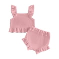 thumbnail image 4 of Soepste 12-18 Month Girl Clothes Summer Kids Clothes Girls Toddler Girl Outfits Baby Girl Summer Clothes Sleeveless Tops And Shorts Clothing Sets, 4 of 5