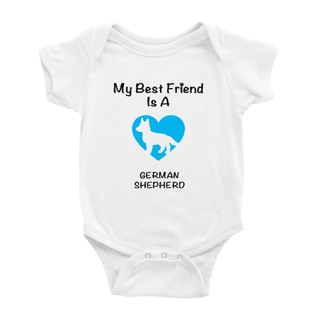

My Best Friend is A German Shepherd Dog Funny Baby Romper Clothes