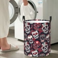 thumbnail image 5 of Rateoe Rose Flowers Pattern Round Laundry Hamper Basket, Tall Hamper Basket for Blanket Storage, Nursery Clothes Hamper for Laundry in Bedroom and College Dorm-Small, 5 of 6