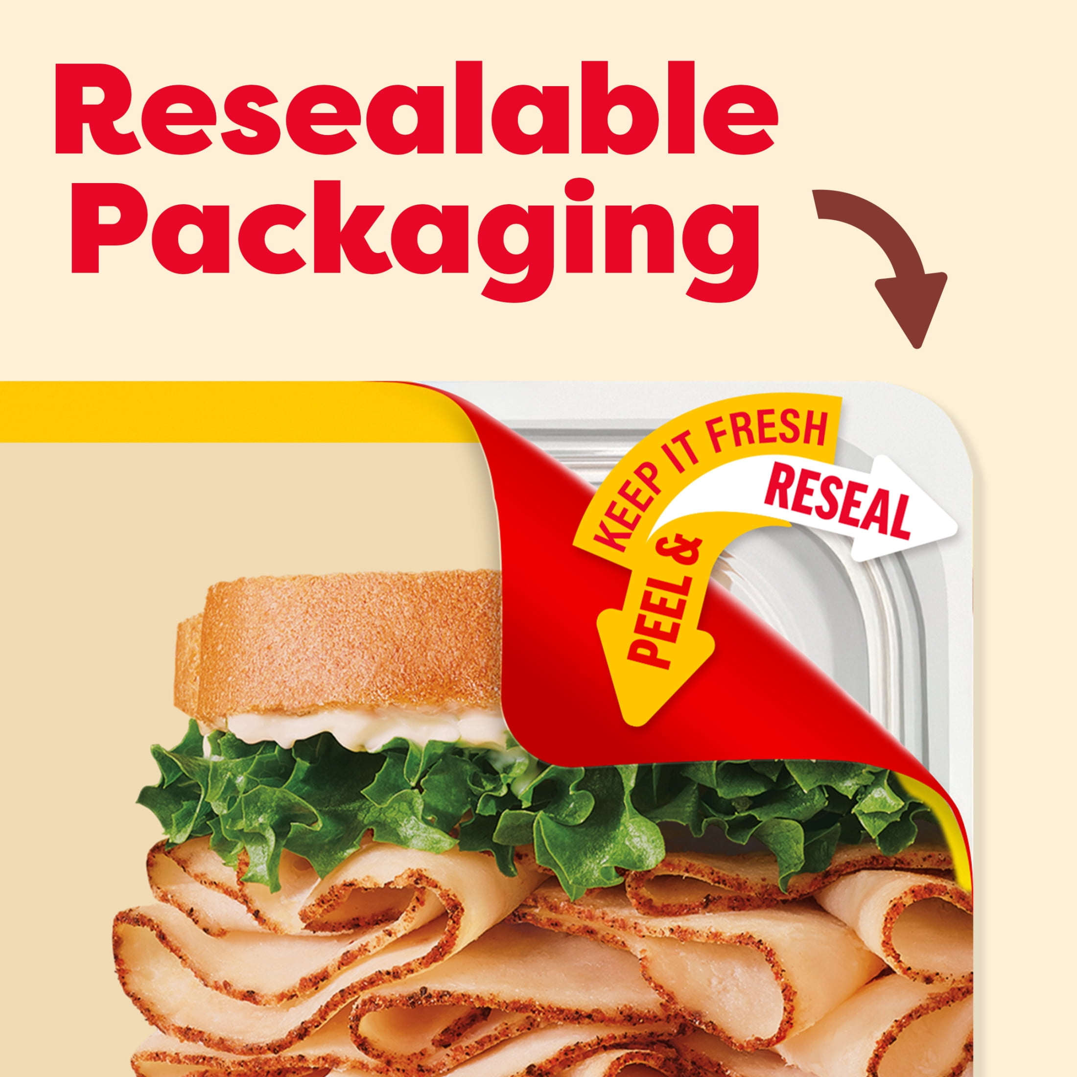 Oscar Mayer Deli Fresh Deli Meat, for Sandwiches and Easy Lunches, Mesquite Smoked Turkey Breast, No Artificial Preservatives, 16 oz