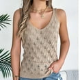 thumbnail image 6 of cfhntfmh Women's Crochet Knit Tank Tops Casual Scoop Neck Sleeveless Sweater Shirts Baggy Cutout Tops, 6 of 7