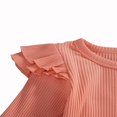 thumbnail image 3 of EASTIN Baby Boy Girl Solid Color Cotton Knitted Ruffle Long Sleeve Romper Top Drawstring Pants, 3 of 5