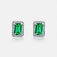 thumbnail image 4 of 14K Gold Rectangular Shape Emerald Stud Earrings for Women,  Elegant Jewelry Piece, Ideal for Women Seeking a Unique and Refined Style, 4 of 7