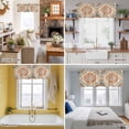 thumbnail image 5 of Boho Floral Valance Curtain for Windows Orange Theme Abstract Traditional Ethnic Flowers Rod Pocket Curtain Valances Short Window Treatments Panels for Kitchen Bathroom Laundry Basement 42 x 18 Inch, 5 of 9