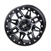 (4 Pack) 4/156 Tusk Wasatch Beadlock Wheel 15x7 5.0 + 2.0 Machined/Black for Kawasaki Mule Pro-Fxt Ranch Edition Platinum 2022