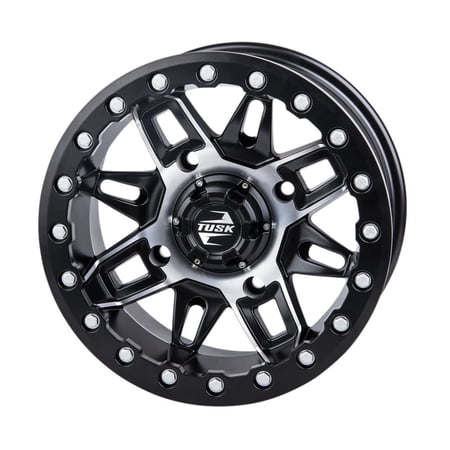 (4 Pack) 4/156 Tusk Wasatch Beadlock Wheel 15x7 5.0 + 2.0 Machined/Black for Kawasaki Mule Pro-Fxt Ranch Edition Platinum 2022