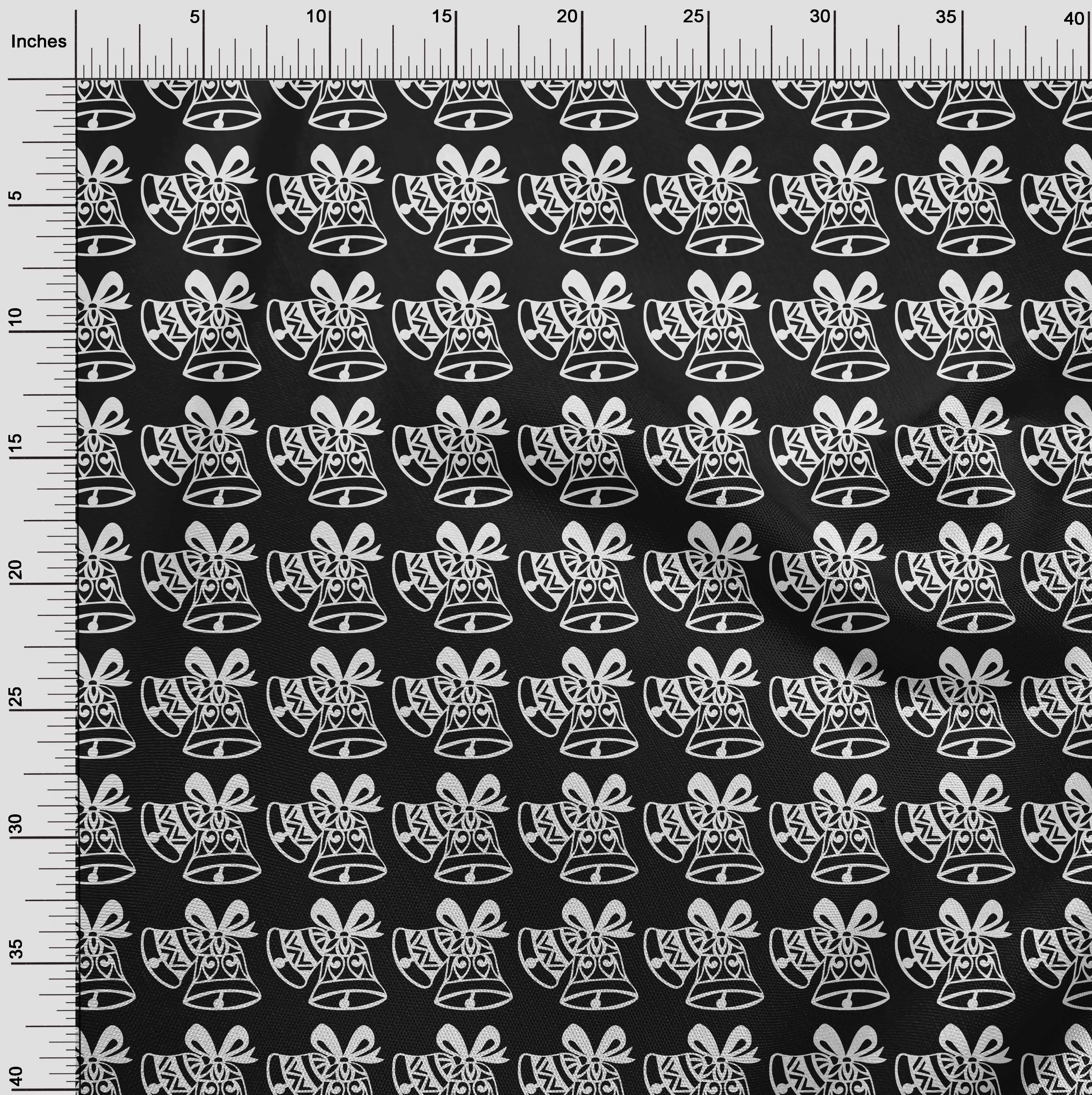 oneOone Cotton Cambric Black Fabric Merry Christmas Quilting Supplies Print Sewing Fabric By The Yard 56 Inch Wide