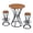 Black,Brown, variant on Bar Table Set of 3 MDF Metal Black Walnut 32 Inch for Kitchen Island Home