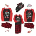 thumbnail image 3 of Christmas Family Matching Pajamas Set Santa Hat Letter Print Tops+Plaid Pants Xmas Holiday Pjs Sleepwear Loungwear, 3 of 7