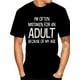 thumbnail image 1 of Camiseta de cuello redondo con estampado 3D de Alai Selection para hombre, 1 pieza. Divertida camiseta de verano informal para todas las estaciones con gráfico "A menudo me confunden con un adulto". L, 1 of 6