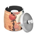 thumbnail image 2 of Cat Flowers Sun Orange God Ashtray with Lid Smell Proof Cigarette Ashtray Stainless Steel Smokeless Ash Holder for Indoor Outdoor, 2 of 7