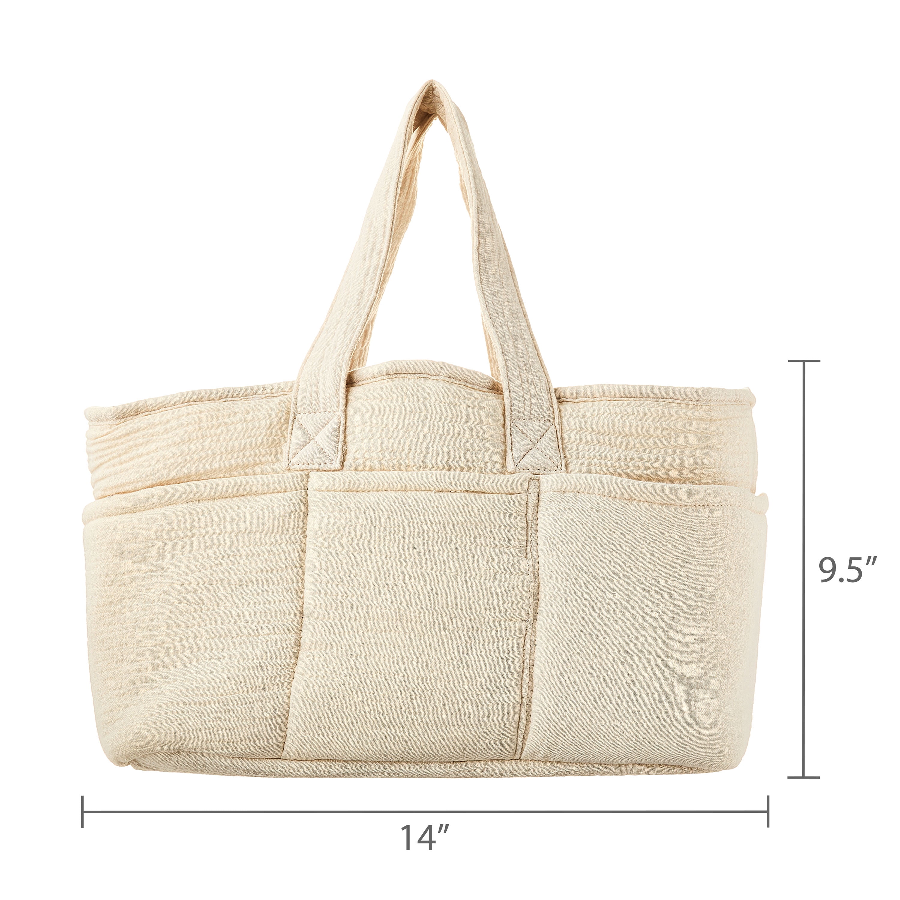 Parent's Choice Light Beige Collapsible Muslin Nursery Caddy
