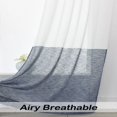 thumbnail image 6 of Uptown Home Navy White Color Block Sheer Farmhouse Window Curtain Panels for Living Room Linen Drape Treatment with Rod Pocket for Bedroom, 50"x84"x2, 6 of 6