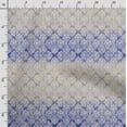 thumbnail image 3 of Soimoi Damask Printed, Cotton Fleece, Fabric by The Yard Sewing DIY Stretch Fabric 56 Inches Wide, WarmFabric for Hats, Coats, Gloves, Blankets, Blue & Beige, 3 of 5