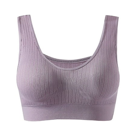 kpoplk Womens Wireless Bras Women s Front Closure Racerback Bra Seamless Plunge Underwire Unlined Bras(Grey)
