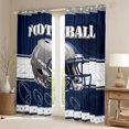 thumbnail image 2 of jejeloiu Gray Rugby Helmet Blackout Curtains Set of 2 (52x84 Each),Football Game Love Window Curtains,American Ball Gamer Curtains and Drapes For Boy,Breathable Home Decor, 2 of 6