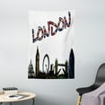 thumbnail image 1 of London Tapestry, Cartoon Drawing Style Famous Landmarks of London United Kingdom Big Ben Parliament, Wall Hanging for Bedroom Living Room Dorm Decor, 40W X 60L Inches, Multicolor, by Ambesonne, 1 of 1